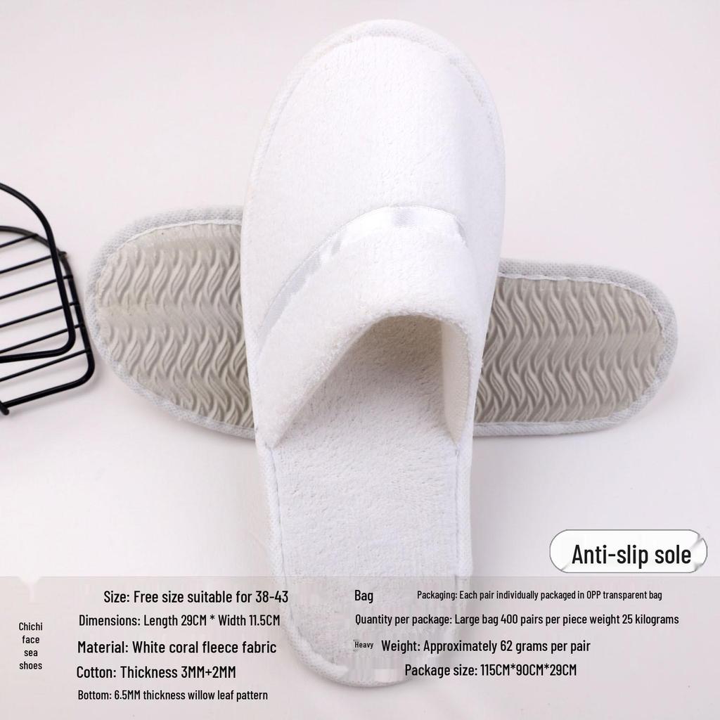 Portable Thick Cotton & Linen Disposable Slippers for Hotels, B&Bs, Guest Houses, and Travel