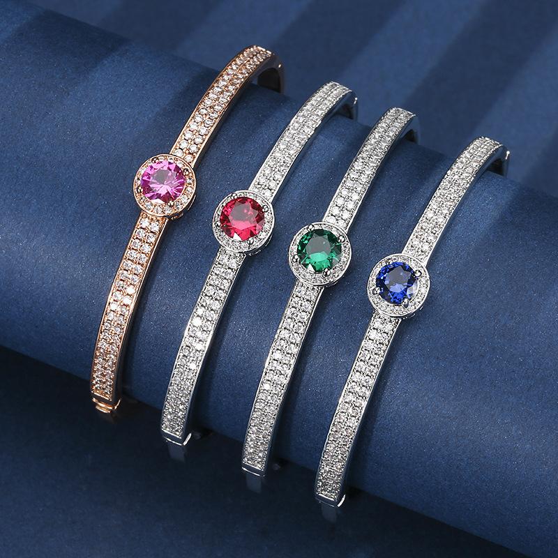 Jewelry Simulation Color Treasure Corundum Retro Bracelet Female Main Stone 6.5