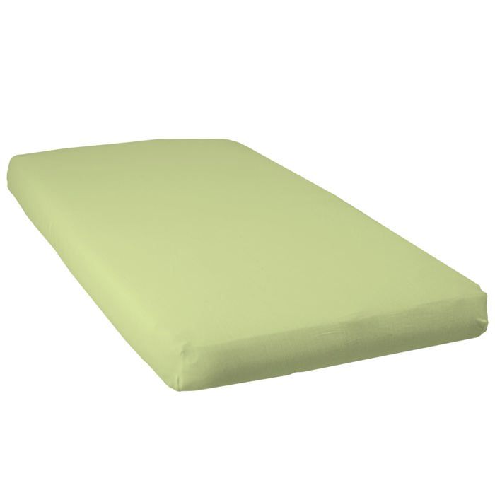 BABYCALIN 2 Draps Housse Bébé Blanc Vert 70 x 140 cm - Jersey - 130gr/m²