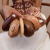 Texture Wooden Bracelet Wide Geometric Bangles New Wooden Bangles  Gifts