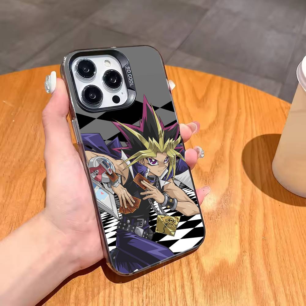 Yu-Gi-Oh Anime Phone Case For iPhone17,16,15,14,13,12,11,Pro,MAX Gray Matte Silicone Black Cover