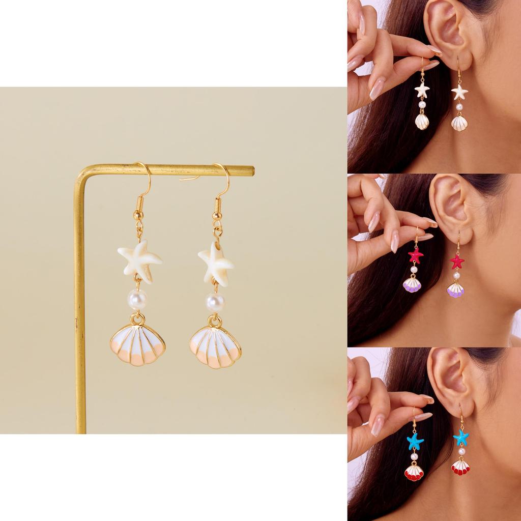 Oceaninspired Shell Ear Studs For Women Casual Fashion Jewelry With Unique Styling