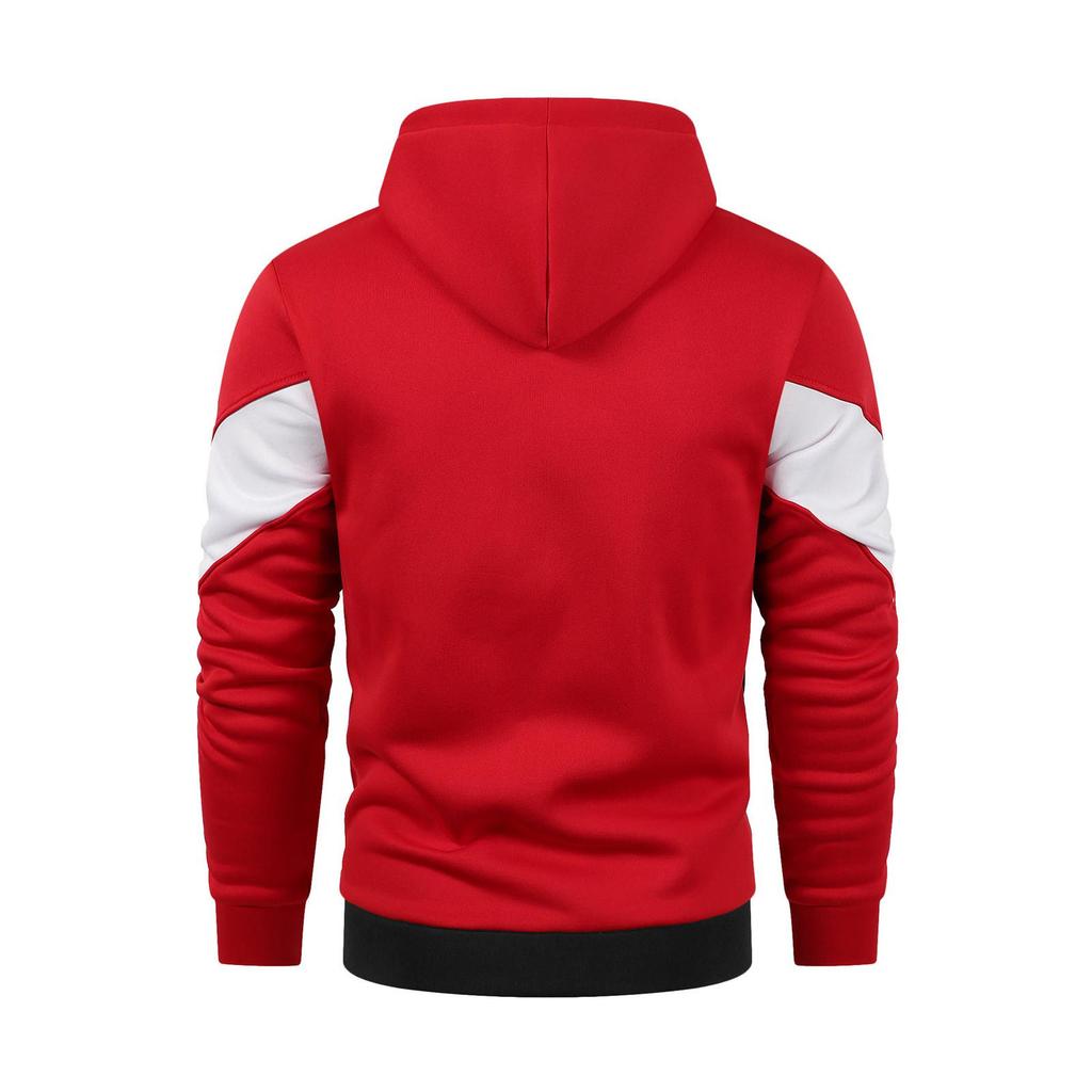 Men‘s Zipper Pullover Long Sleeve Hooded Sweatshirt Tops Blouse