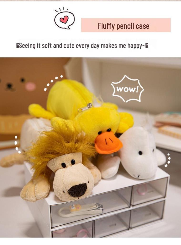 Cute Capybara Plush Pencil Case - High-Value Stationery Storage Bag for Students and Office Use