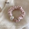 Cute Strawberry Mousse Powder Hair Tie Small Intestine Satin Pleated Hair Band High Elastic Comfortable Hair Accessories Woman