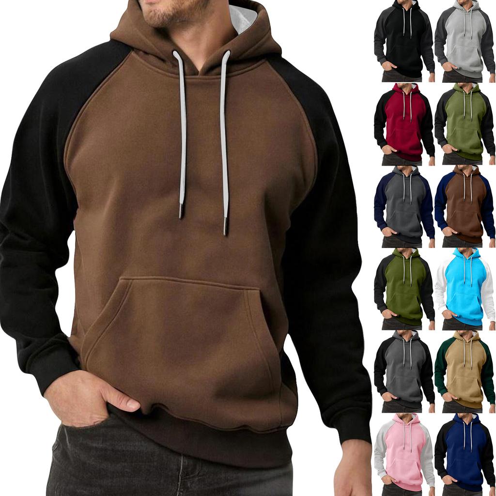 Men's Colorblock Sweatshirt Hoodie Men's Sports Large Size Casual Sweatshirt