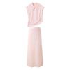 Sancai New Chinese Style Hollow Top & Fishtail Skirt Set