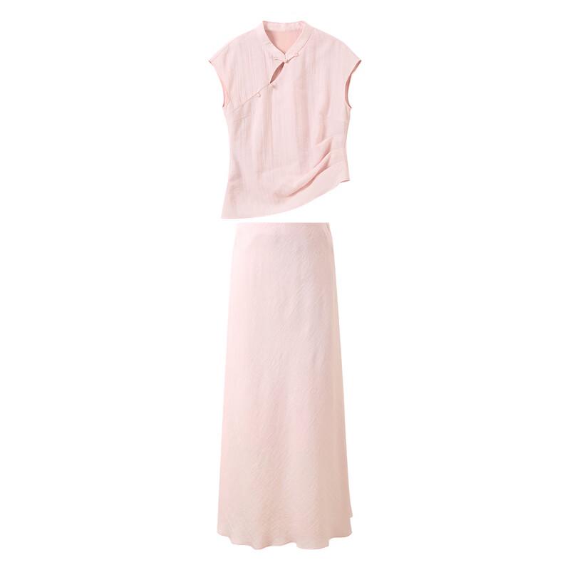 Sancai New Chinese Style Hollow Top & Fishtail Skirt Set