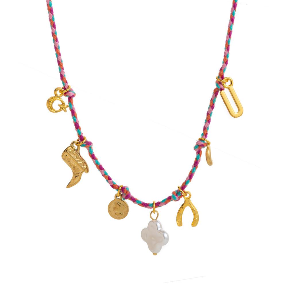 Titanium Steel Necklace With Braided Chain For Summer Fashion Accessories