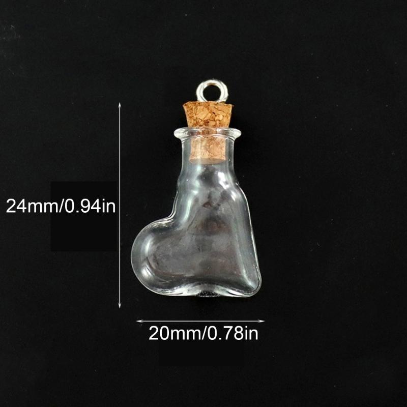 10pcs Clear Glass Containers Jars Bottles with Cork Tops Set For Creative Pendant Or Home Office Decorative Use
