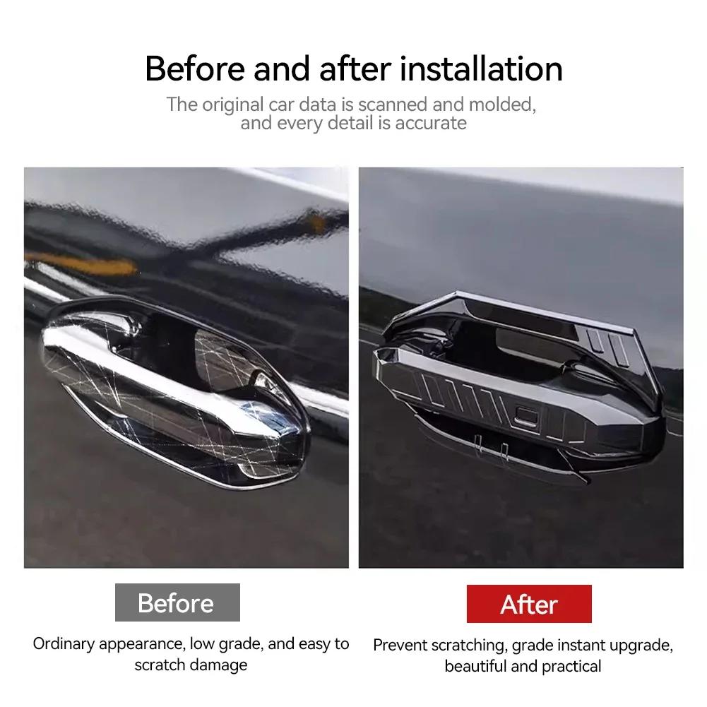 For Chery Jetour T2 2024-2025 Car Carbon Fiber ABS Car Door Handle Bowl Protect Sequin Auto Tailgate Handle Bowl Frame Accessory