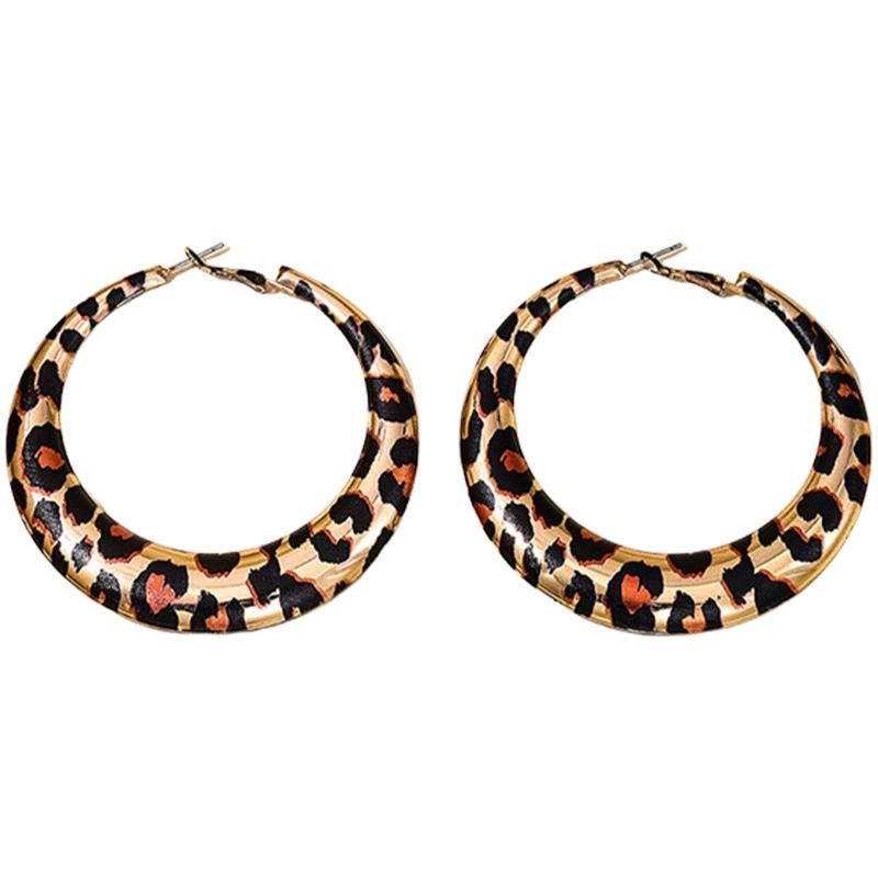 

Модные украшения для ушей с леопардовым принтом, стильные круглые серьги-гвоздики с леопардовым принтом, персонализированные серьги для встреч 1