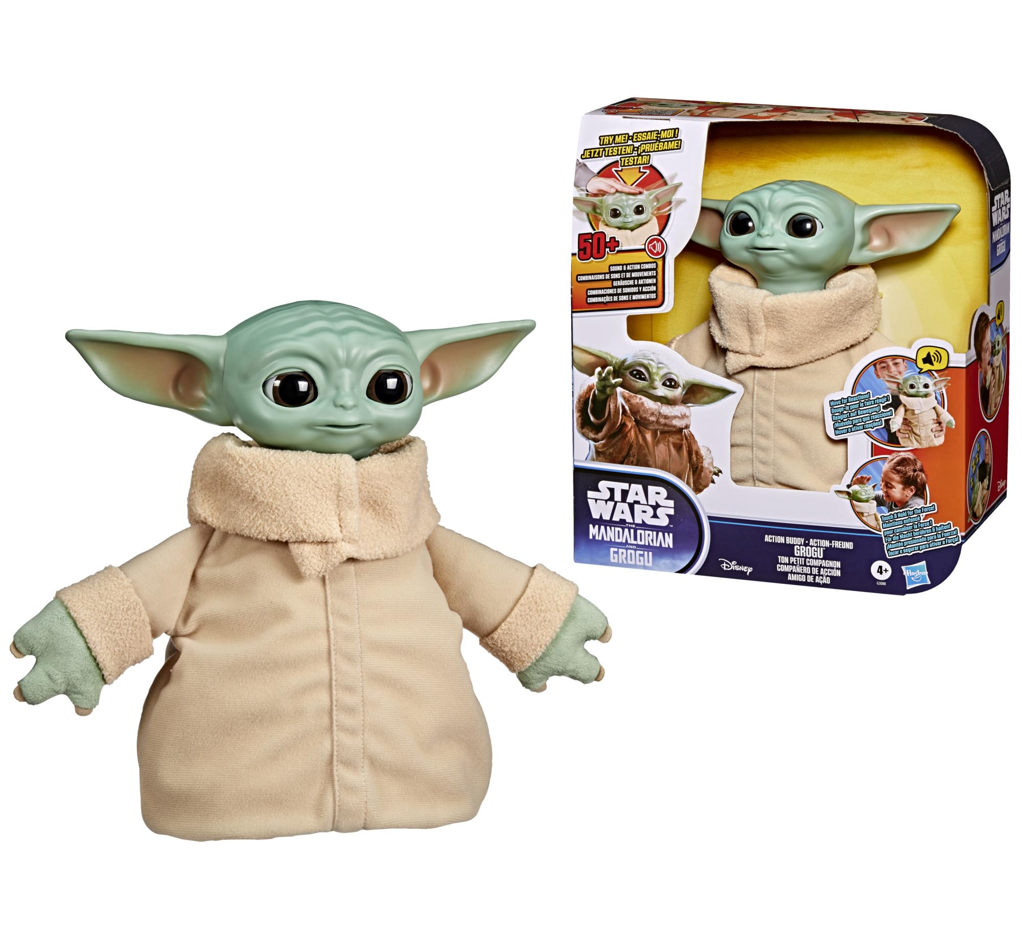 

Hasbro ЗВЕЗДНЫЕ ВОЙНЫ Мандалорец и Глого Action Buddy Глого Интерактивная Плюшевая Фигурка-Игрушка для Детей от 4 лет G3088 25,0 см, Игрушка, Фигурка,