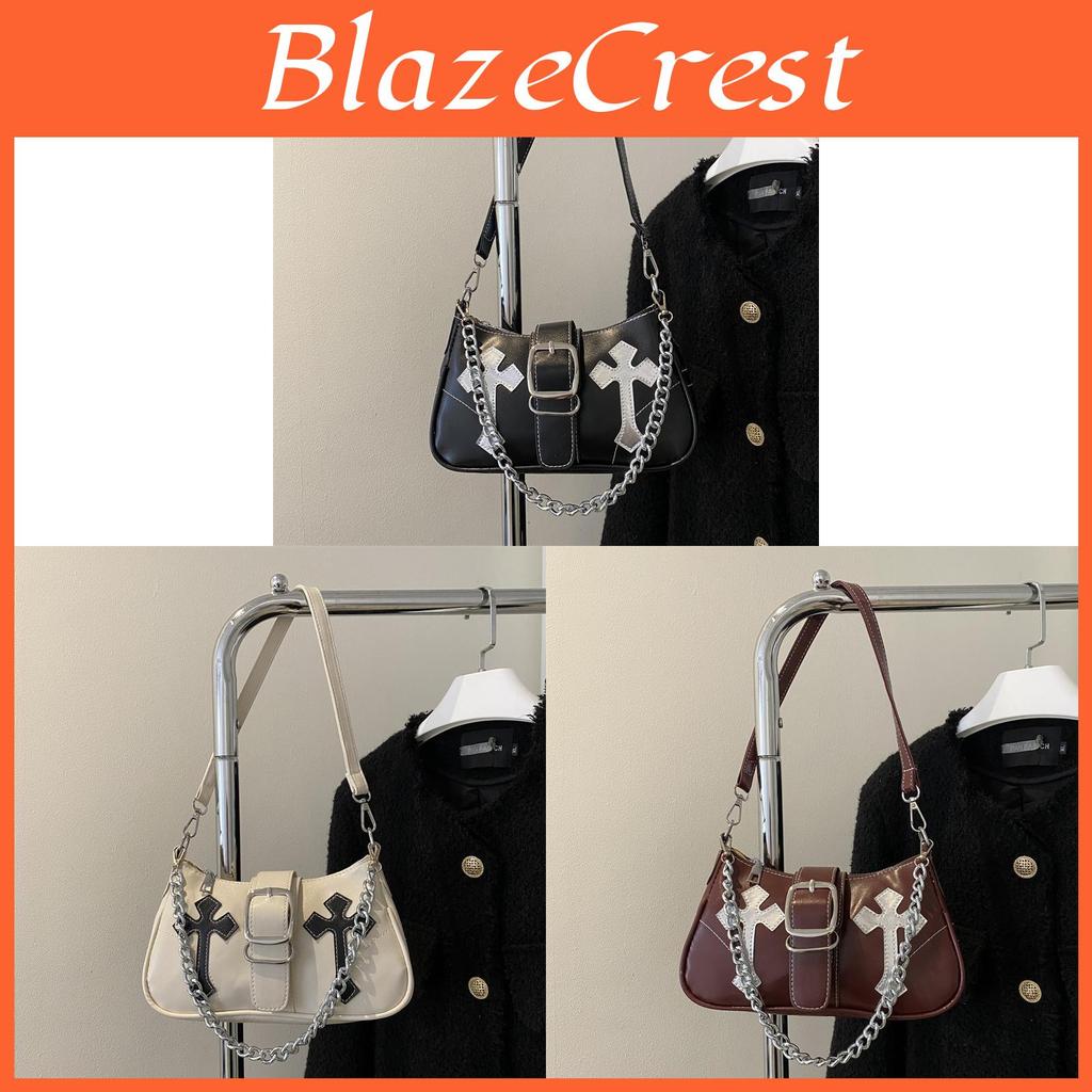 Street Style Pu Small Shoulder Bag With Chain Detail For Daily Use