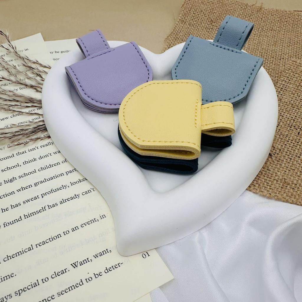 Chic Leather Magnetic Bookmark & Dual-Use Pen Holder