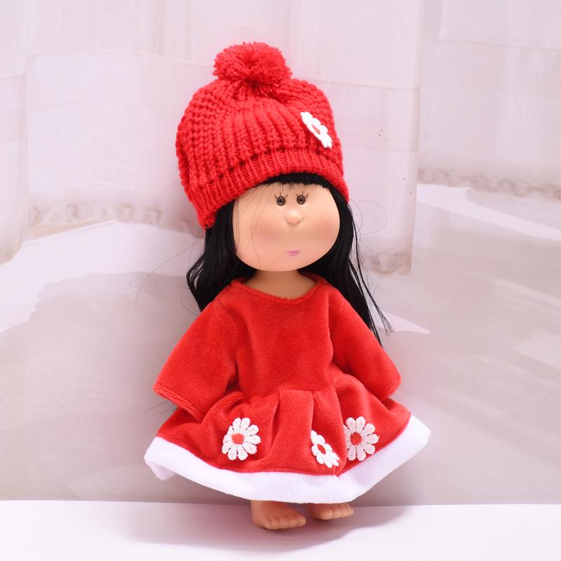 [Clothing Only] Spanish Mia 24cm Potato Doll Outfit - Little Flower Red Skirt & Wool Hat