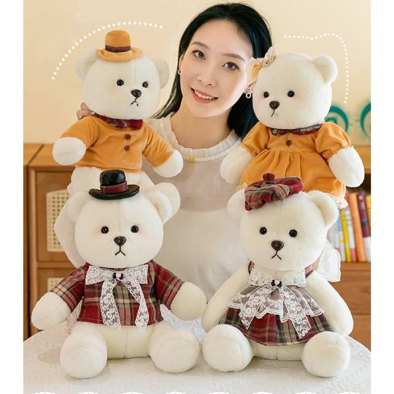 Adorable Plush Bear Doll Cute Cartoon Wedding Couple Gift For Birthdays And Celebrations 22cm 35cm 45cm Sizes Available