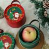 Nova caixa de doces de Natal, caixa de presente de Natal, caixa de doces de papelão com alça de couro, suprimentos para presentes de festa de fim de ano, caixa de presente de Natal