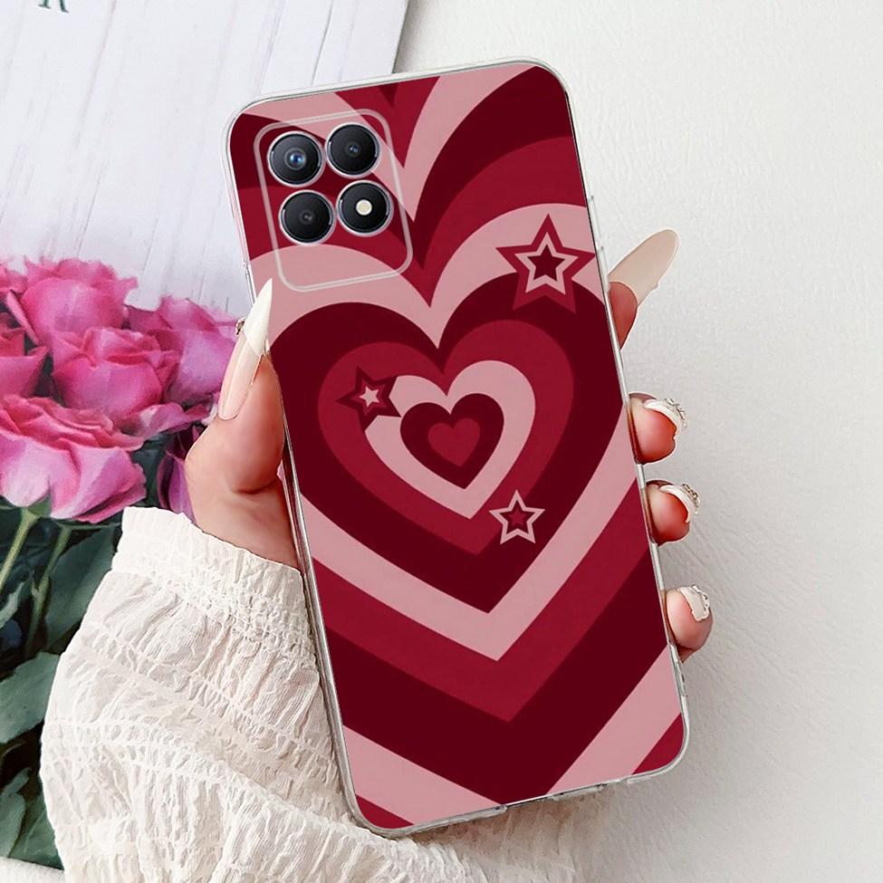 Clear Cover For Realme 8i Case RMX3151 Luxury Butterfly Love Flowers Cool Painted Phone Case For Realme Narzo 50 RMX3286 Cover