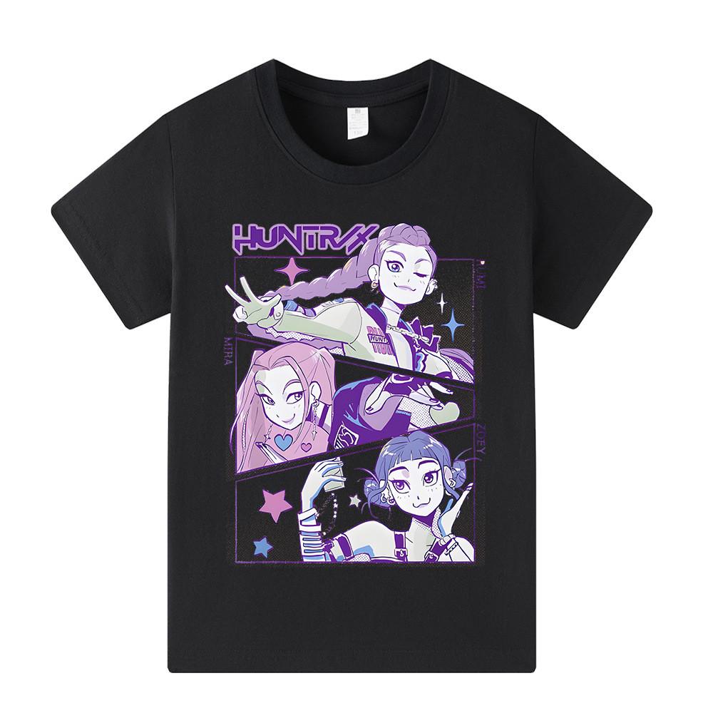 A1196 Kids Boys Girls Kpop Rumi Zoey Mira Print Short Sleeves T-shirt