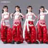Girls Hip Hop Mesh Crop Jacket Paint-Speckled Cargo Pants Costumes Kids Streetwear Children Jazz Girl Group K-pop Clothes Sets