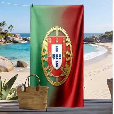 Portugal Football Print Beach Towel Quick Dry Super Absorbent Soft Bath Towel for Swimming Beach Travel Fan Souvenir Gift