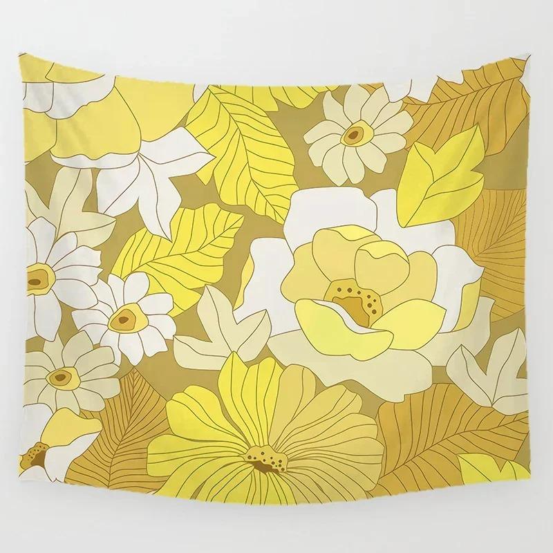 

Великолепный цветочный декоративный гобелен, украшение для офиса, гостиной, настенный гобелен для дома 100x75cm