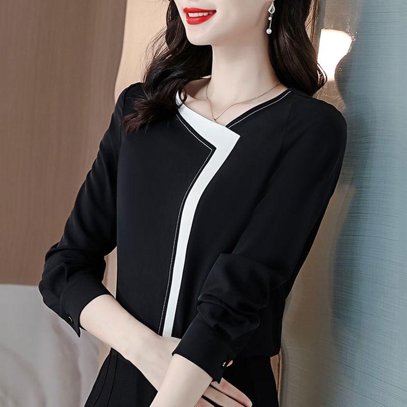 Anti-wrinkle Shirt for Women Autumn New Top Loose Long Sleeves Fashionable Chiffon Shirt Spring Autumn
