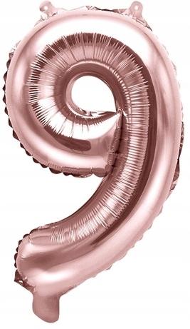 Foil Balloon Number "9" 35cm Rose Gold 1 pc