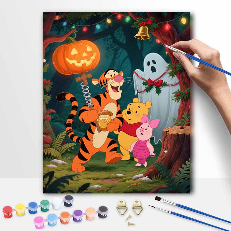 Disney Halloween forest oil painting painting art kit handmade diy home decorations 20x30cm