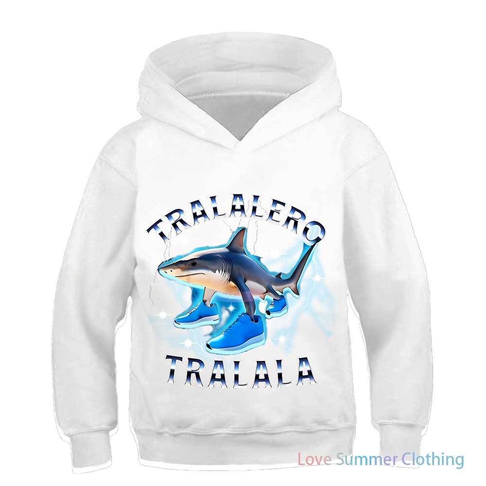 Tralalero Tralala Gotický Korejský Styl Mikiny Vtipná Italská Brainrot Y2k Mikina Dětské Ležérní Vintage Oblečení