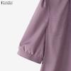 ZANZEA Women Casual Round Neck Half Sleeve Loose Blouse