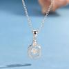 S925 Dynamic Beating Heart Necklace: Women's Diamond-Inlaid Star Pendant, Korean Style Clavicle Chain In Pure Silver.