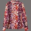2025 Autumn New Style, Single Row Multi Button Shirt, Women's, European and American, Thin Style, Casual Style, Floral Print, Long Sleeved Top