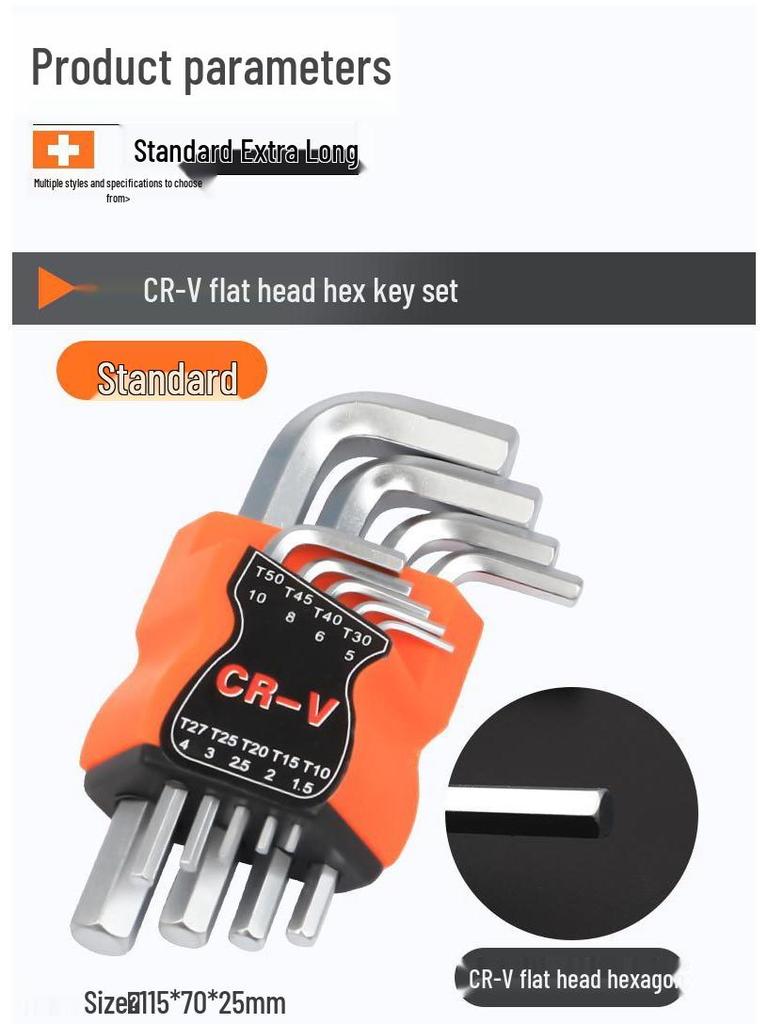 9-Piece Matte Hex Wrench Set with Flat & Ball Heads