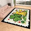 Doorway Floor Mat, Faux Cashmere, Pikachu 3D Print, Soft Water Absorbent, Lucky Clover Home Decor Rug
