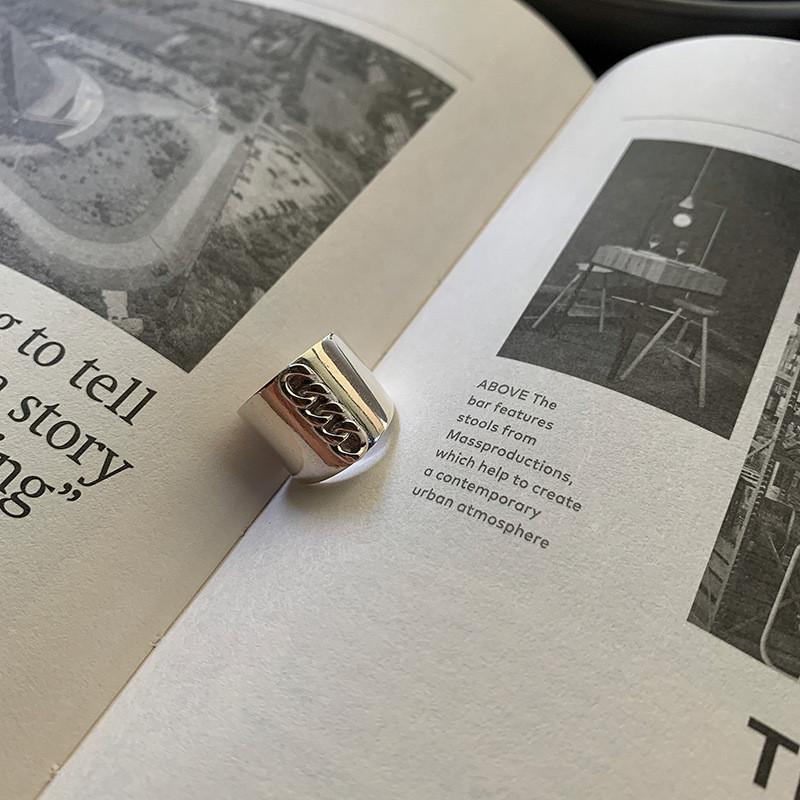 Sterling 925 Gorgeous Silver Ring With Cool Geometric Shape For Trendsetting Women