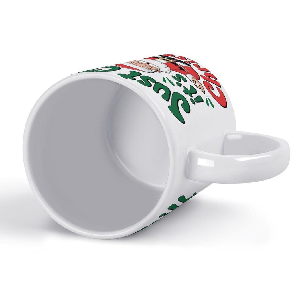 1pc 11oz Blank Ceramic Coffee Mug, Double-sided Printed Cup, Clean White Design, Strong Handle, Versatile Drinkware for Home and Workplace