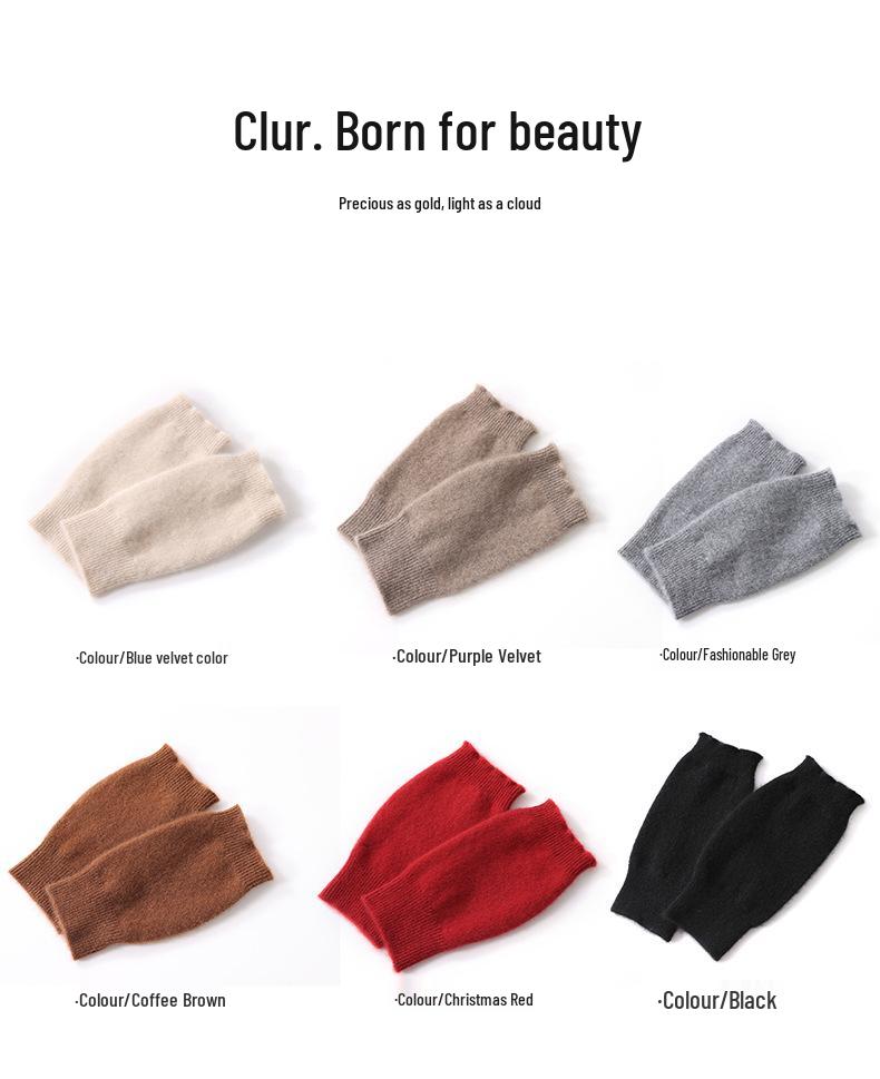 Women's 100% Pure Cashmere Gloves - New Style Solid Color, Unisex, Warm Knitted Wrist Guards for Cold Protection