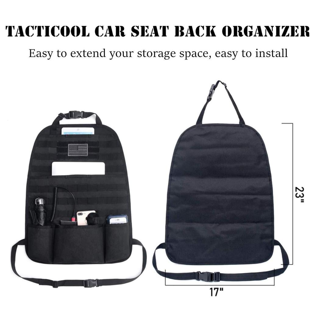 Car Seat Back Organizer Tactical Molle Car Seat Organizer Storage Bag Universal Self-driving Hunting Seat Cover Bag Accessories