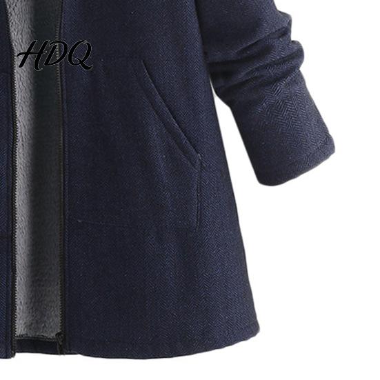 Plush Lining Plus Size Coat Women Hoodie Autumn Loose All Match Winter Solid Color Warm