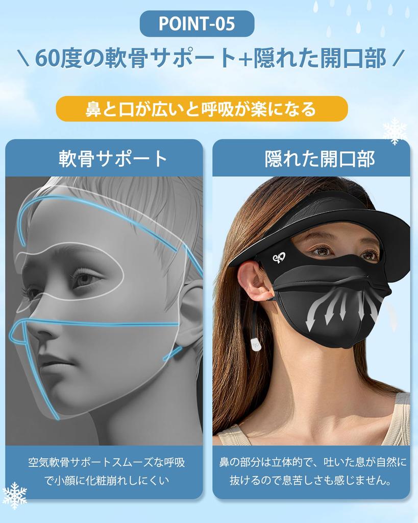 Sun UV Sun Stylish Face Black [LongFlight] Women's Visor, Protection, Protection, Hat, Cover, Gardening, Fishing, Outdoor,