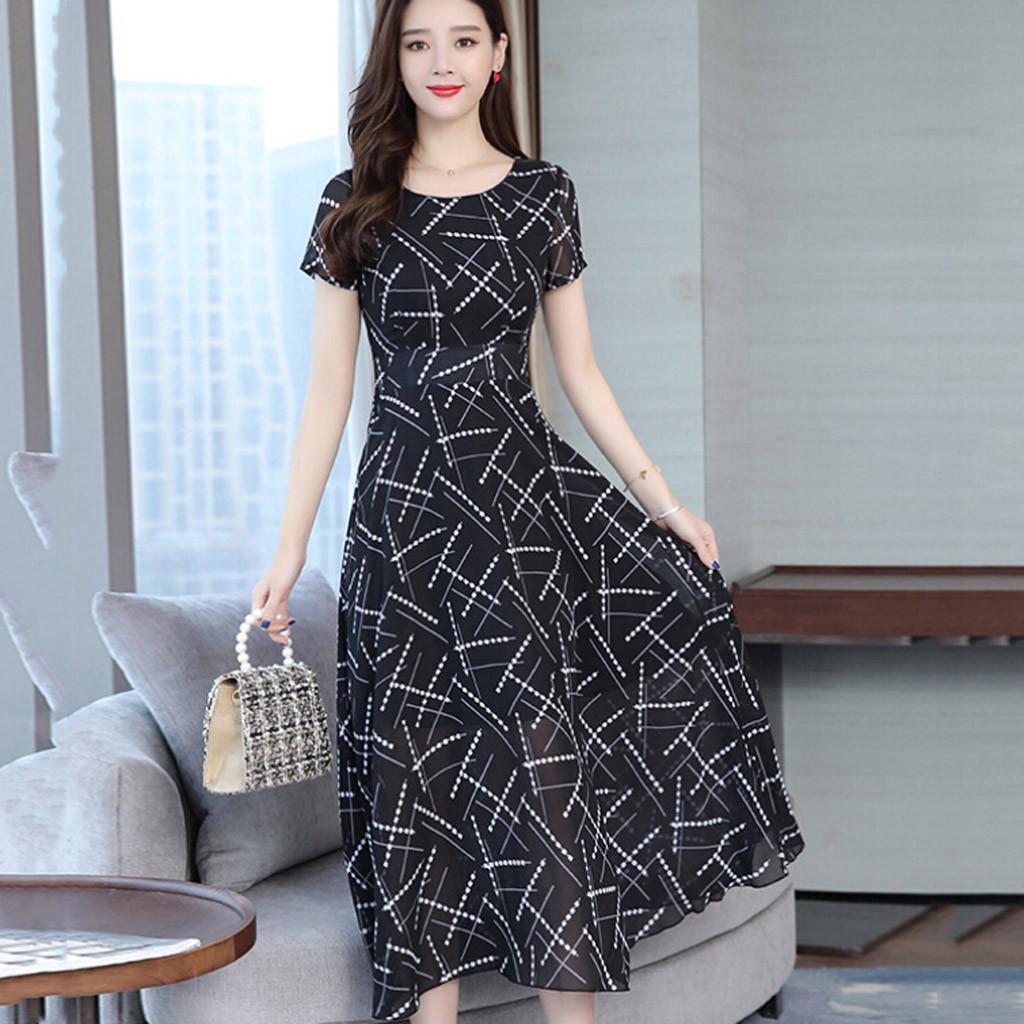 

Модное повседневное женское платье с коротким рукавом и длинным рукавом, полосатое тонкое платье трапециевидной формы