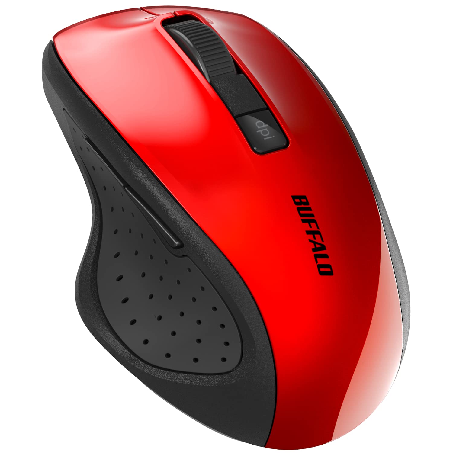 

Buffalo 5-Button Bluetooth 5.0 Blue LED Mouse, Red, with Back/Forward Buttons, Energy-Saving, BSMBB305RD