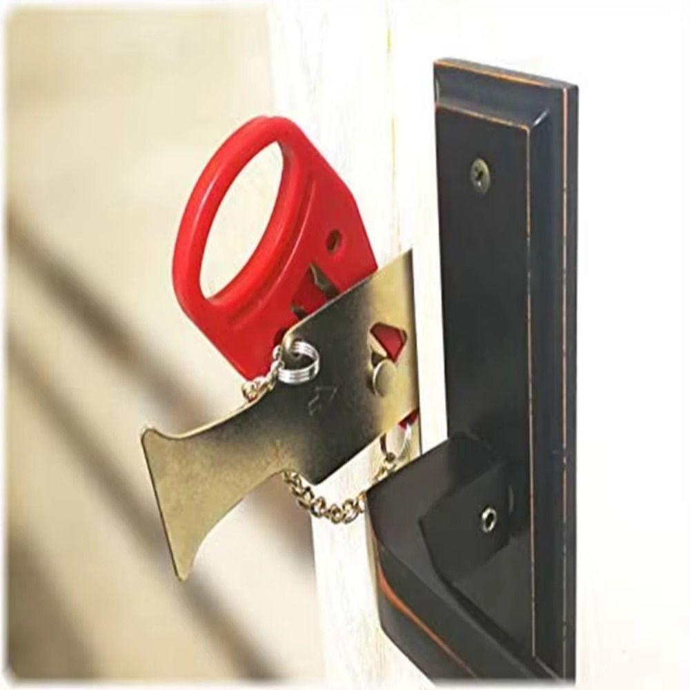 Battery-Free Portable Door Lock Double Hole Security Door Lock Universal Lock Hotel Security