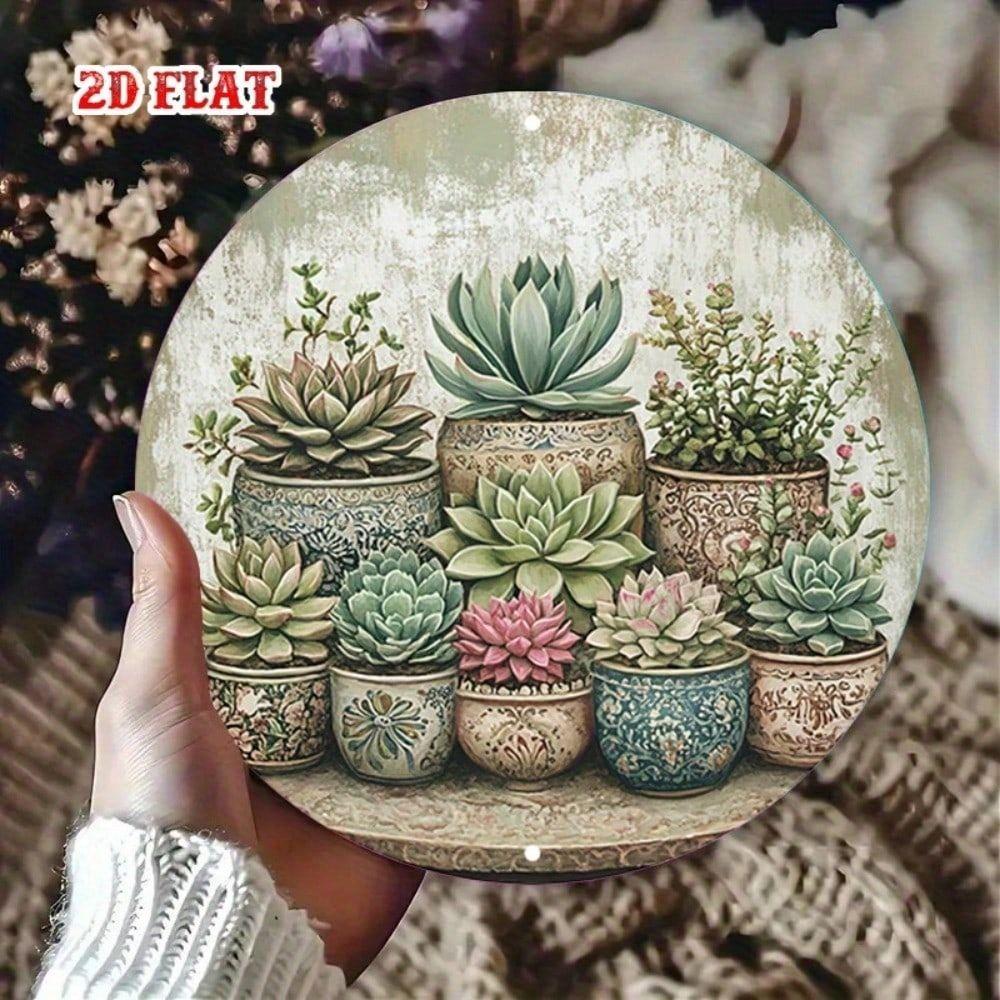 3D Succulent Metal Wall Art Handmade Decor for Living Room