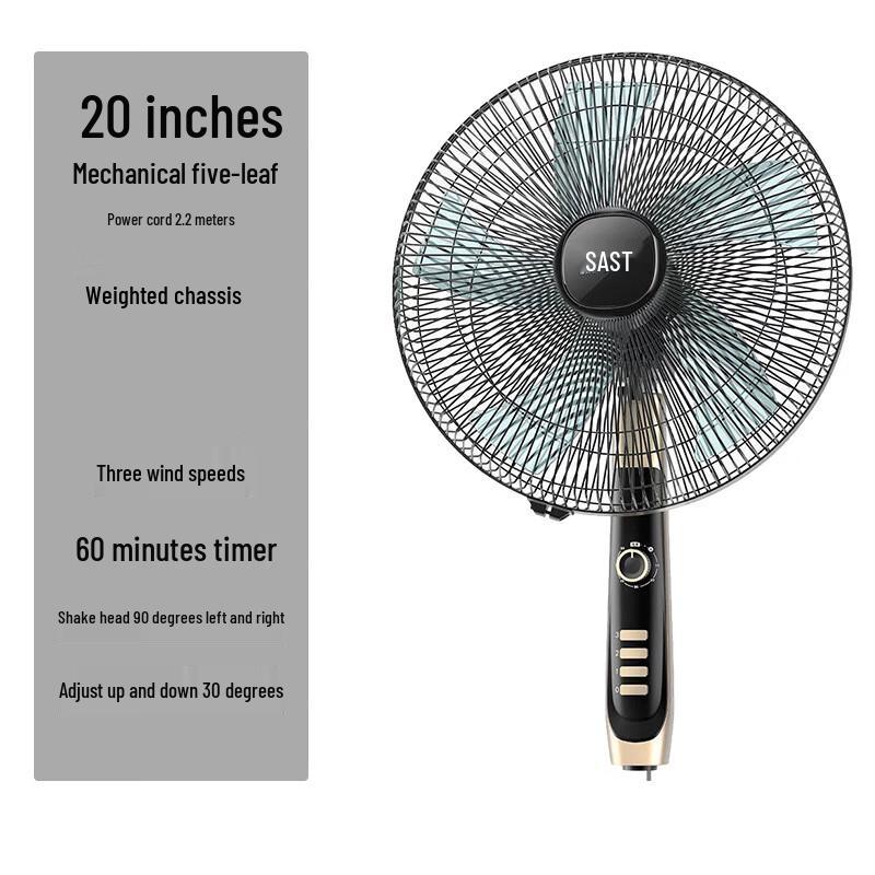 Бесшумный oscillating напольный вентилятор Saintec 20 дюймов