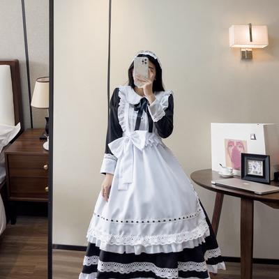 Halloween Traditional Maid Long Skirt Long-sleeved Maid Costume Fake Girl British Housekeeper Cosplay Japanese Uniform Cute Dress