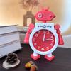 R1622 Cartoon Couple Robot Alarm Clock - Silent Movement, Battery-Operated for Student Bedrooms