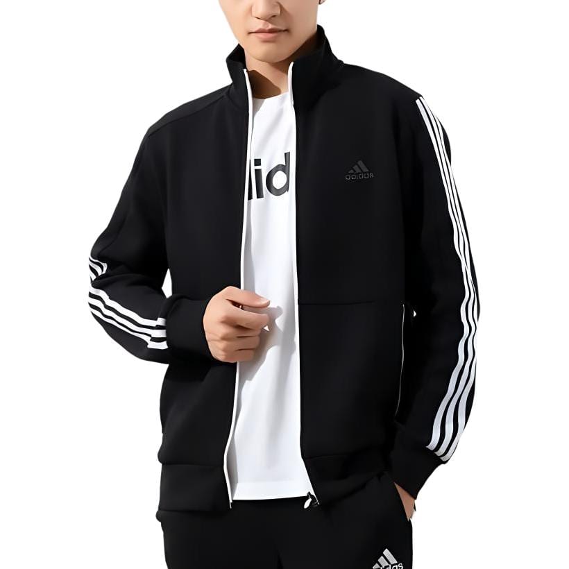 adidas Jackets Men's Black Stand Collar Moderate Other GF3972